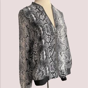 Philosophy republic clothing black/white snake skin sheer jacket/size Small